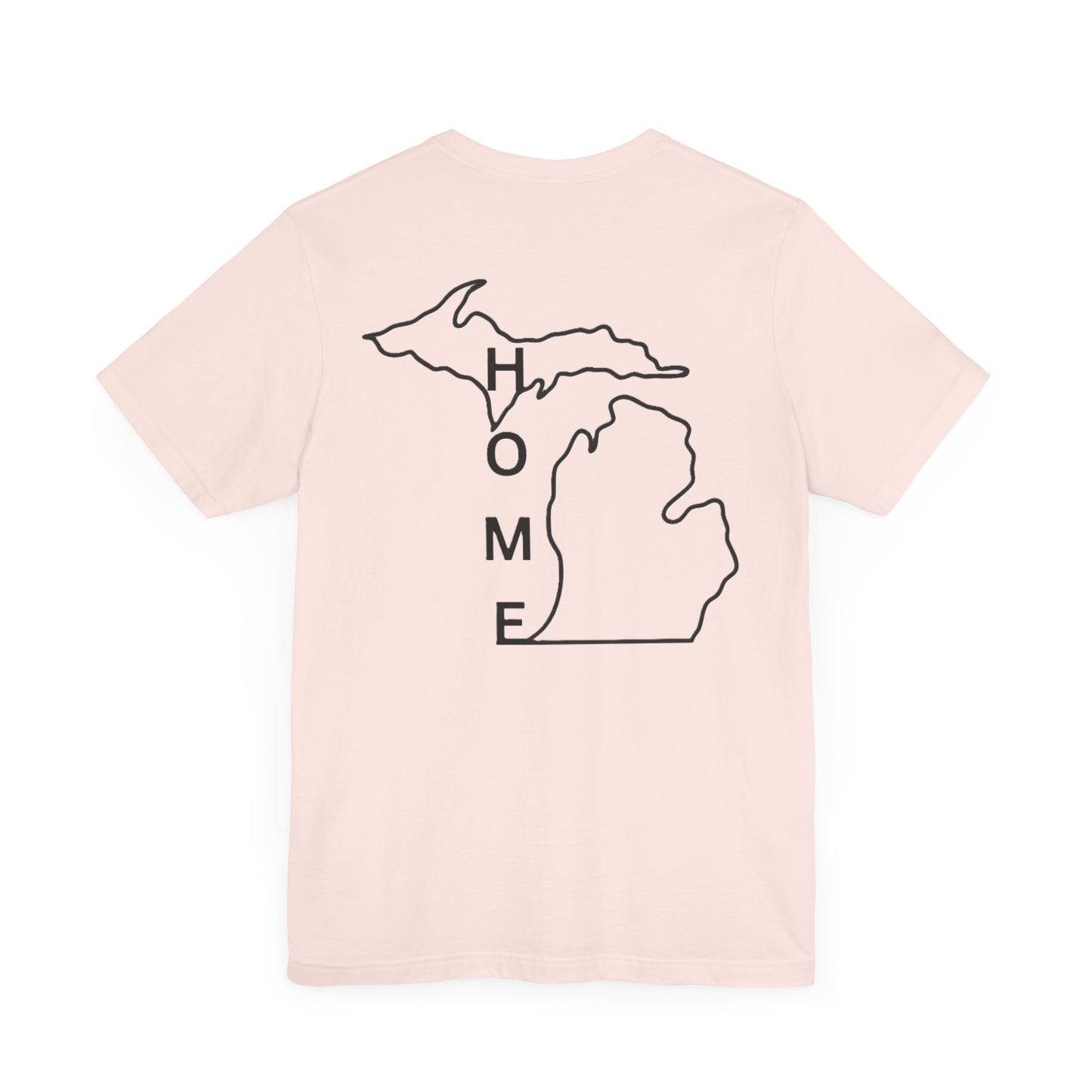 Home State Pride T-Shirt, Unisex Short Sleeve Tee, Michigan Home Shirt, Gift for Michiganders, State Outline Tee, Casual Wear