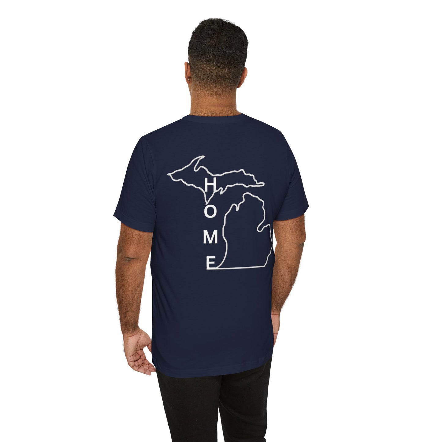 Home State Pride T-Shirt, Unisex Short Sleeve Tee, Michigan Home Shirt, Gift for Michiganders, State Outline Tee, Casual Wear