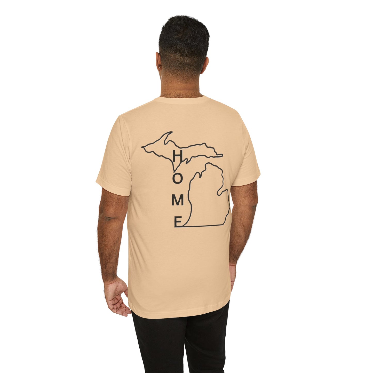 Home State Pride T-Shirt, Unisex Short Sleeve Tee, Michigan Home Shirt, Gift for Michiganders, State Outline Tee, Casual Wear