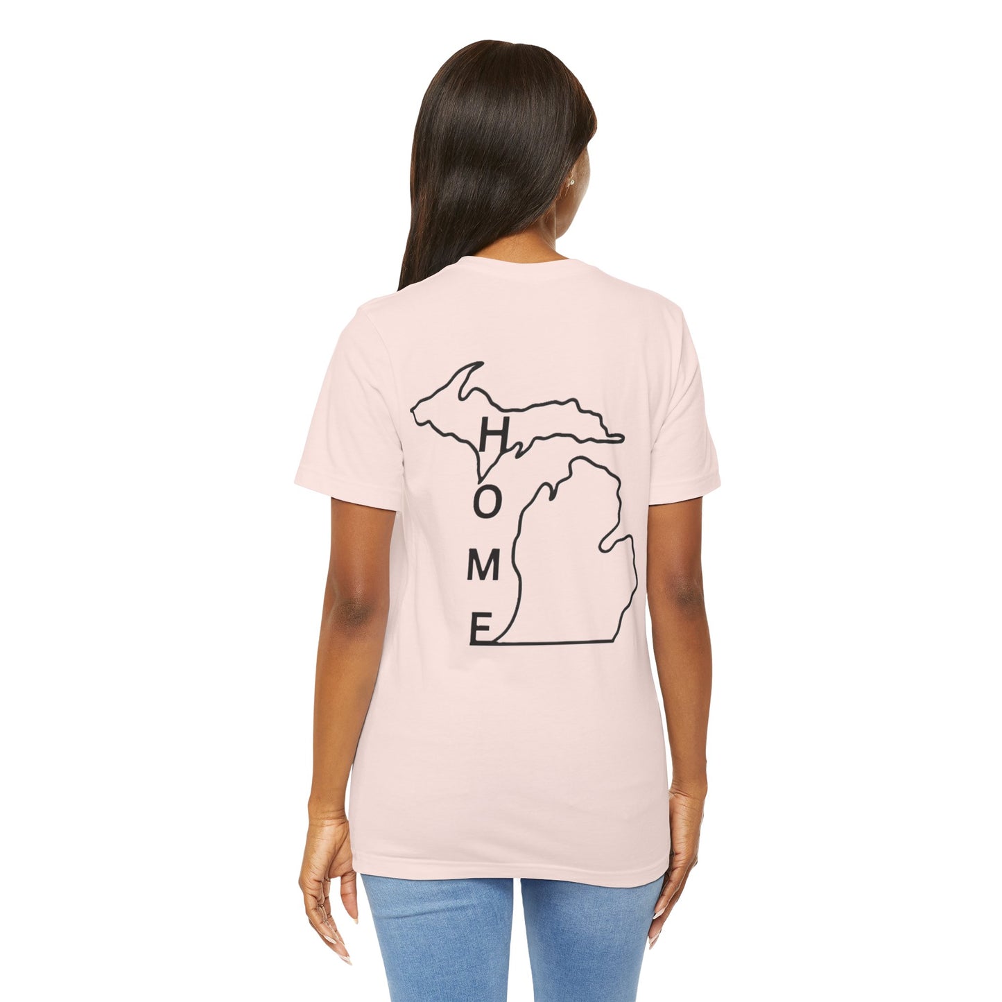 Home State Pride T-Shirt, Unisex Short Sleeve Tee, Michigan Home Shirt, Gift for Michiganders, State Outline Tee, Casual Wear