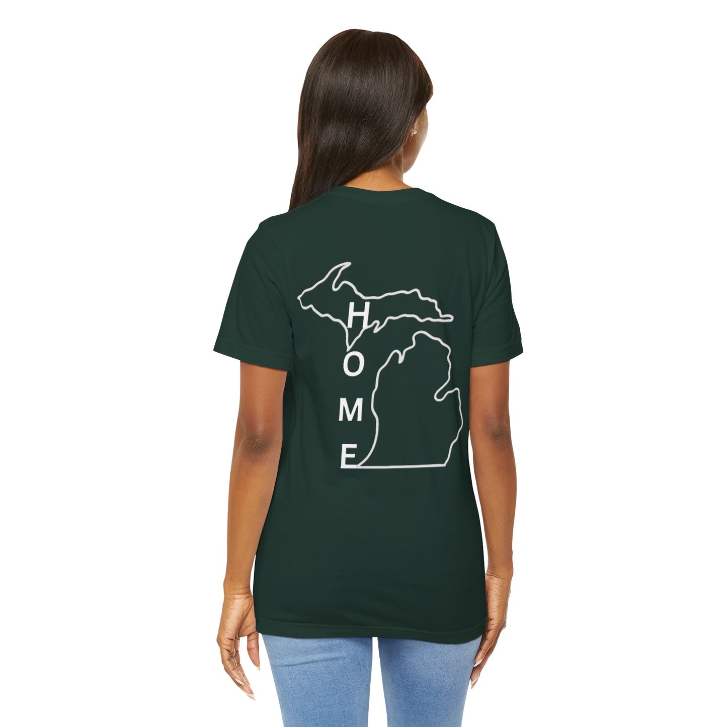 Home State Pride T-Shirt, Unisex Short Sleeve Tee, Michigan Home Shirt, Gift for Michiganders, State Outline Tee, Casual Wear