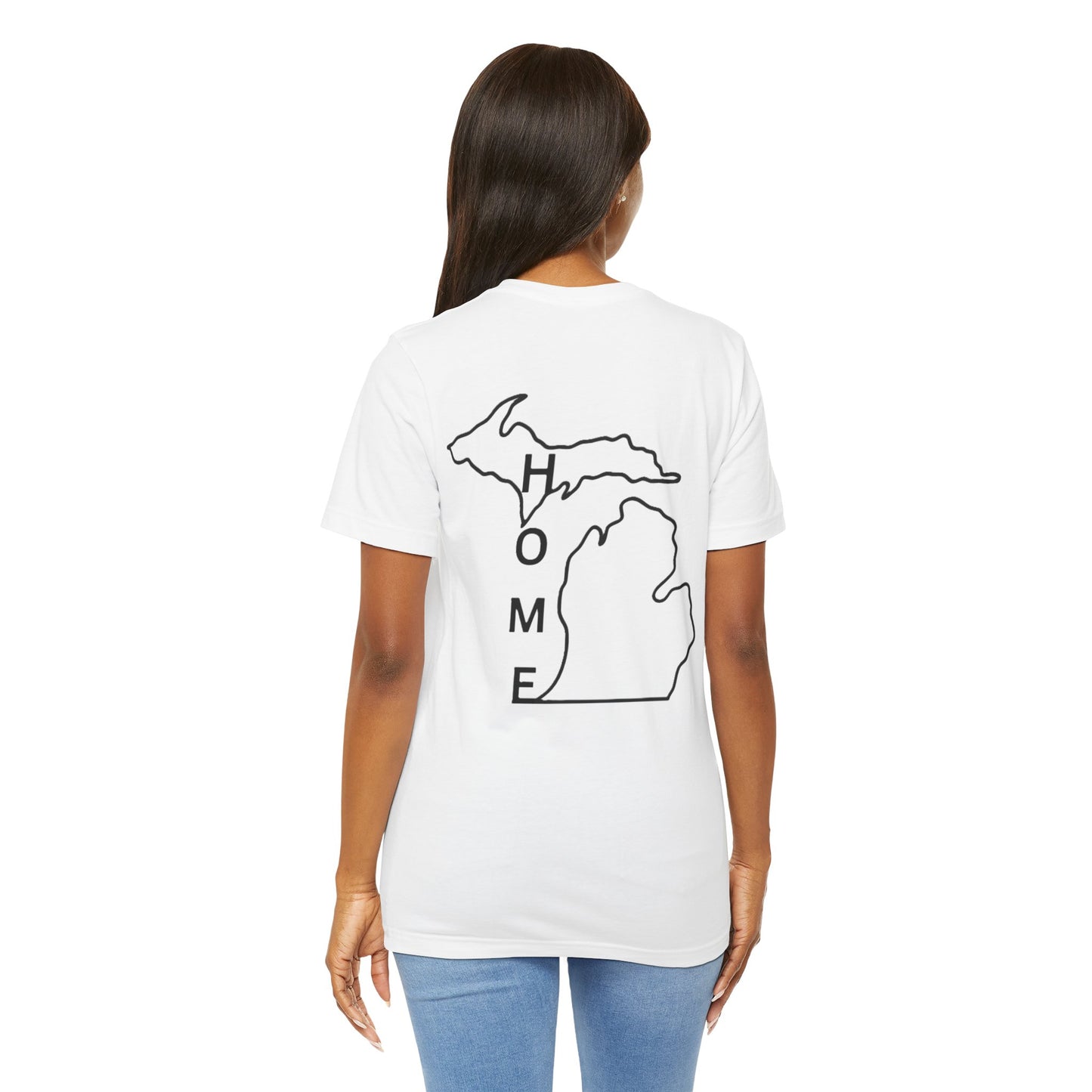 Home State Pride T-Shirt, Unisex Short Sleeve Tee, Michigan Home Shirt, Gift for Michiganders, State Outline Tee, Casual Wear