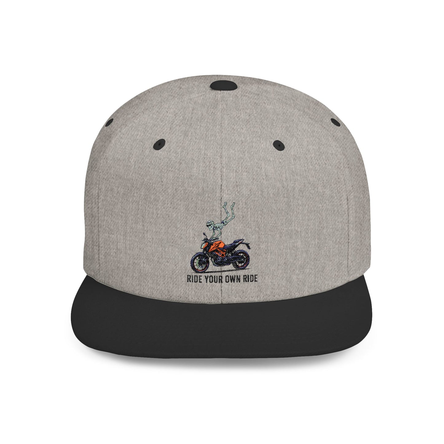 Motorcycle Ride Snapback Hat | Trendy Flat Bill Cap | Gift for Riders | Casual Outdoor Wear | Motorcycle Enthusiast Accessory