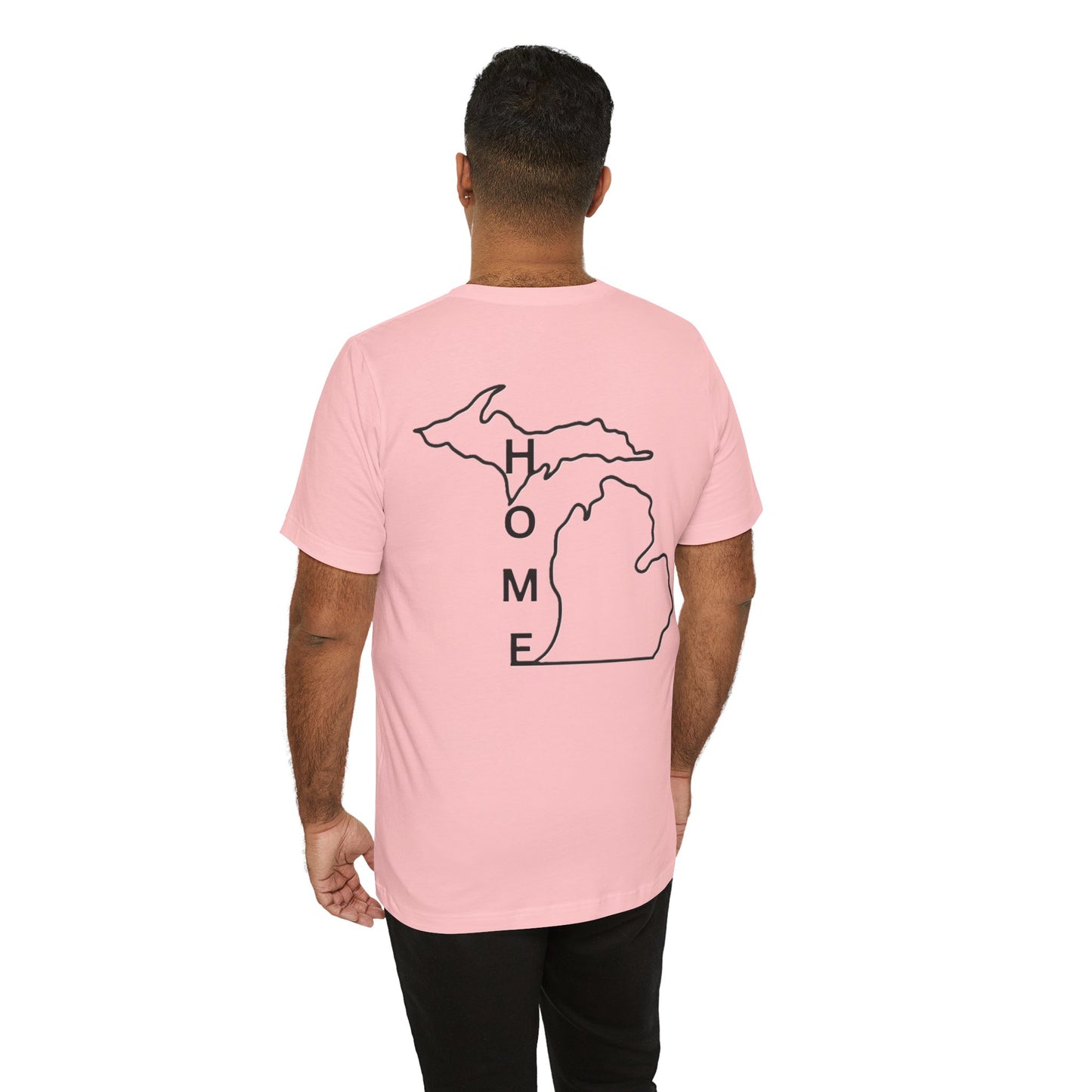 Home State Pride T-Shirt, Unisex Short Sleeve Tee, Michigan Home Shirt, Gift for Michiganders, State Outline Tee, Casual Wear
