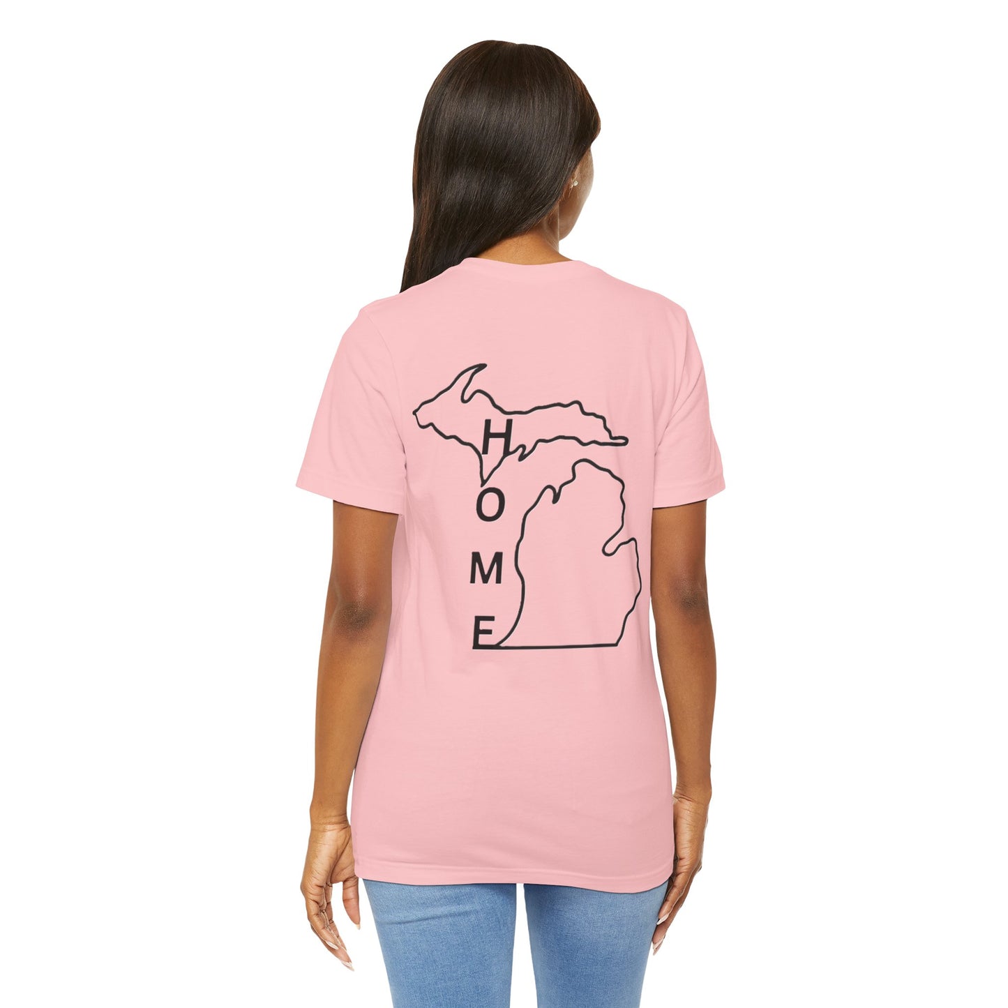 Home State Pride T-Shirt, Unisex Short Sleeve Tee, Michigan Home Shirt, Gift for Michiganders, State Outline Tee, Casual Wear