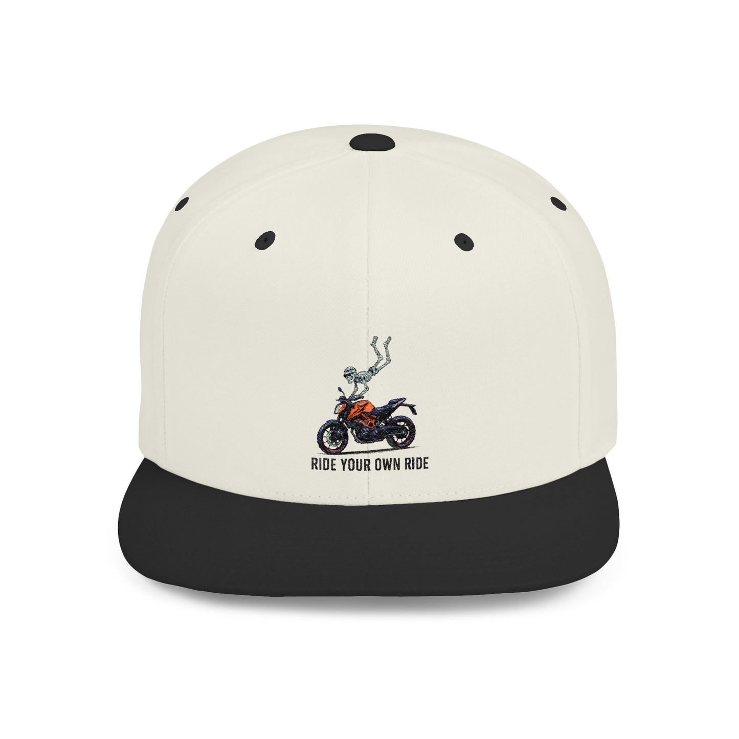 Motorcycle Ride Snapback Hat | Trendy Flat Bill Cap | Gift for Riders | Casual Outdoor Wear | Motorcycle Enthusiast Accessory