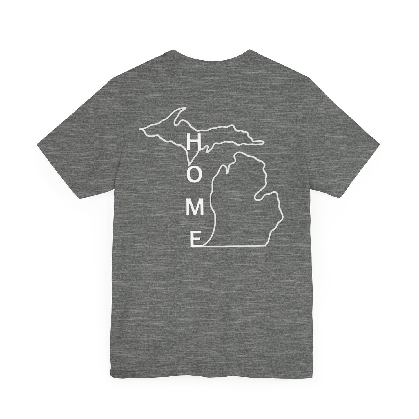 Home State Pride T-Shirt, Unisex Short Sleeve Tee, Michigan Home Shirt, Gift for Michiganders, State Outline Tee, Casual Wear