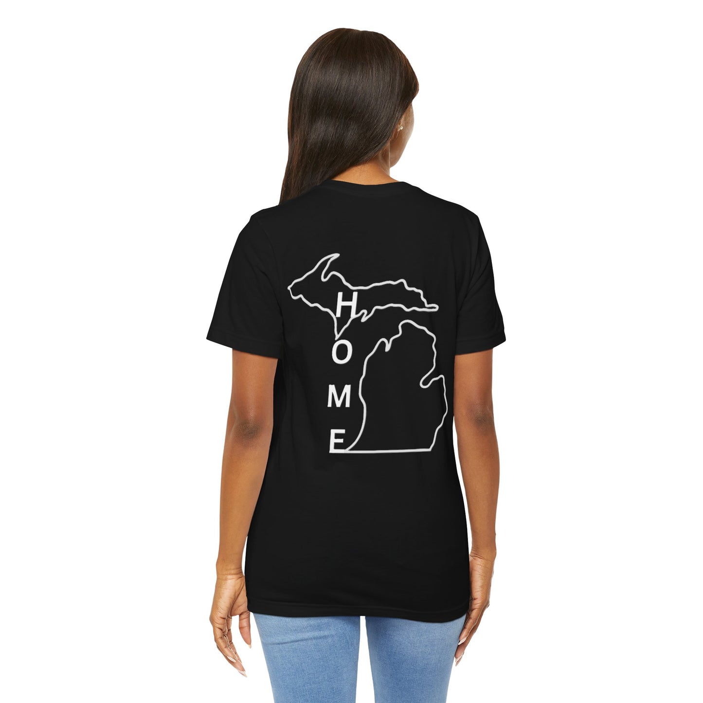 Home State Pride T-Shirt, Unisex Short Sleeve Tee, Michigan Home Shirt, Gift for Michiganders, State Outline Tee, Casual Wear