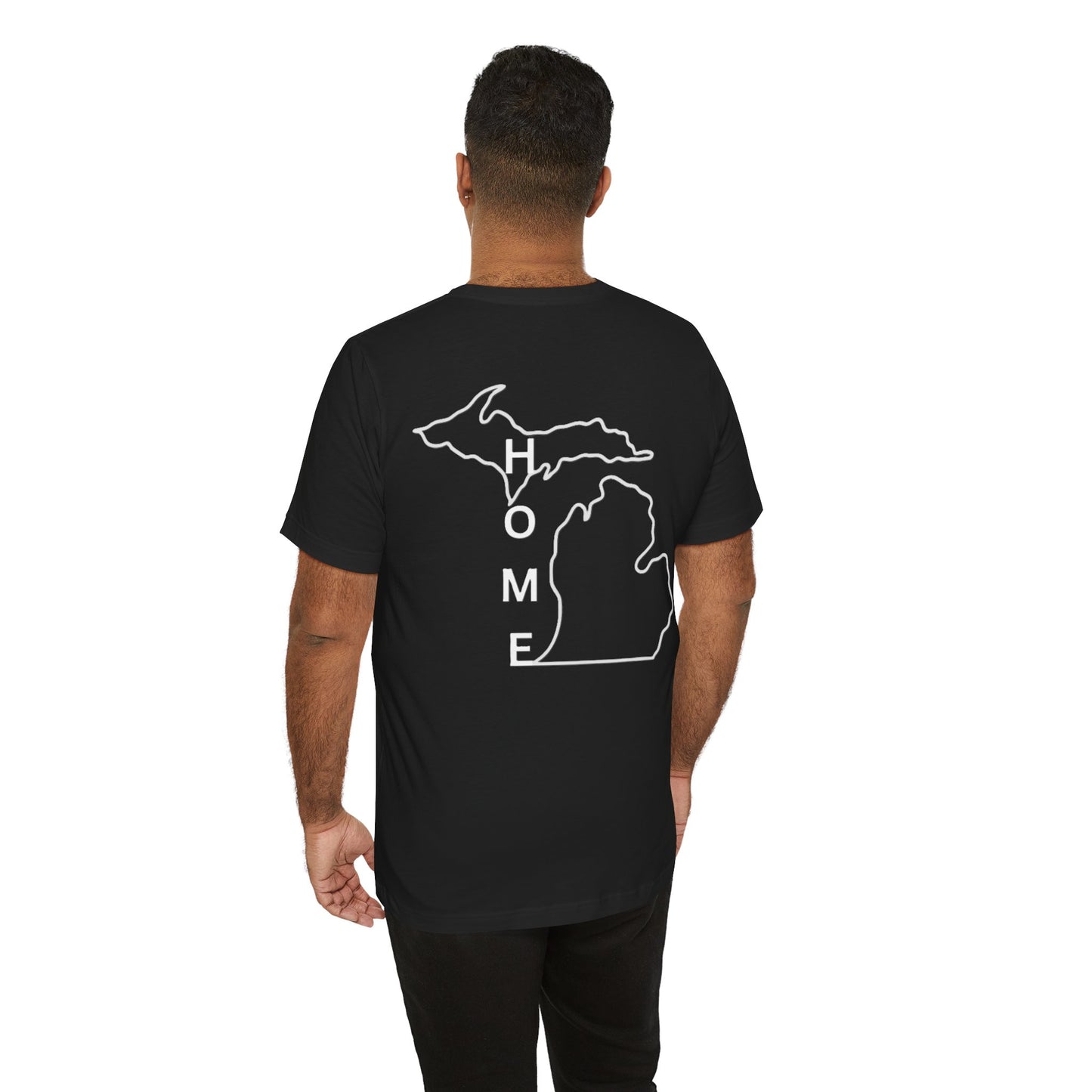 Home State Pride T-Shirt, Unisex Short Sleeve Tee, Michigan Home Shirt, Gift for Michiganders, State Outline Tee, Casual Wear