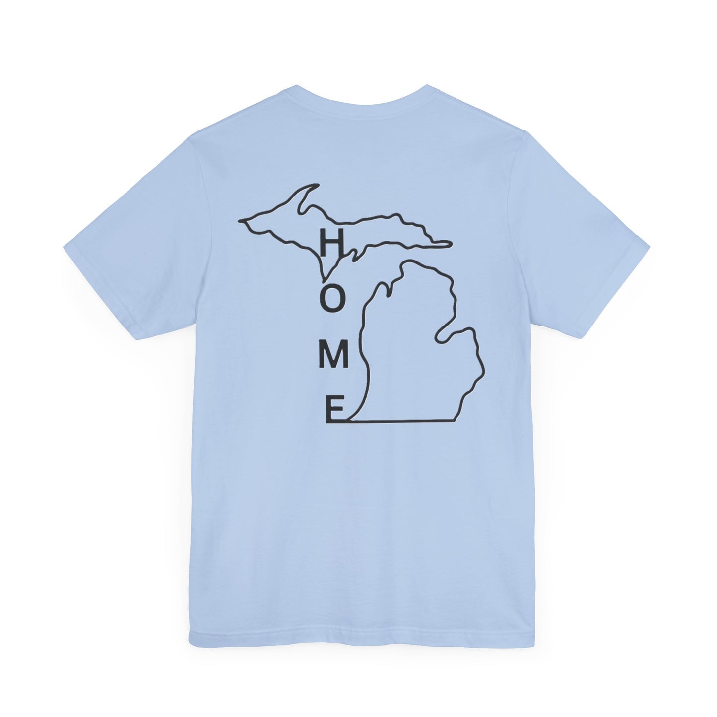 Home State Pride T-Shirt, Unisex Short Sleeve Tee, Michigan Home Shirt, Gift for Michiganders, State Outline Tee, Casual Wear