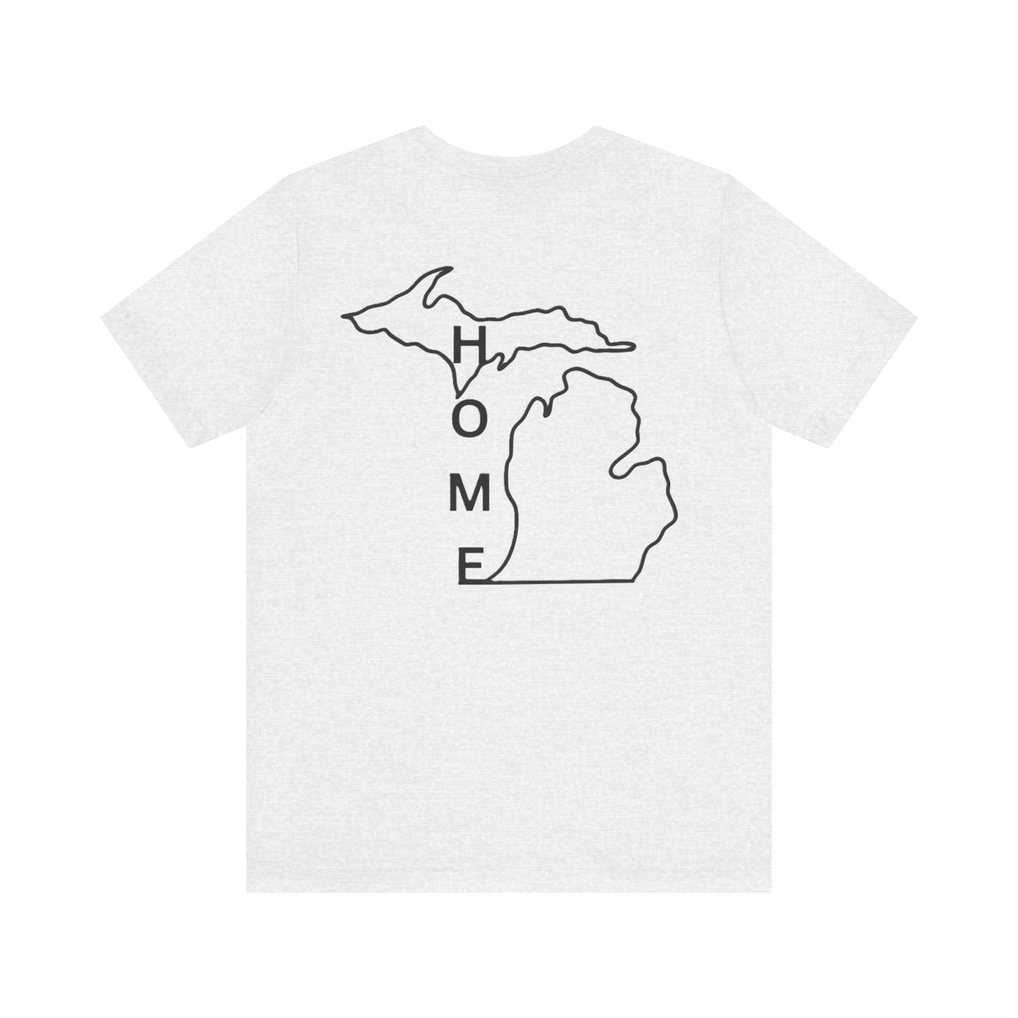 Home State Pride T-Shirt, Unisex Short Sleeve Tee, Michigan Home Shirt, Gift for Michiganders, State Outline Tee, Casual Wear