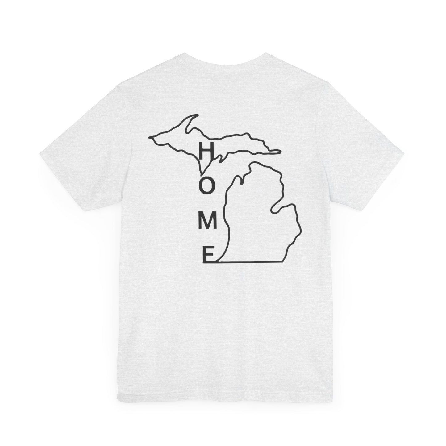 Home State Pride T-Shirt, Unisex Short Sleeve Tee, Michigan Home Shirt, Gift for Michiganders, State Outline Tee, Casual Wear