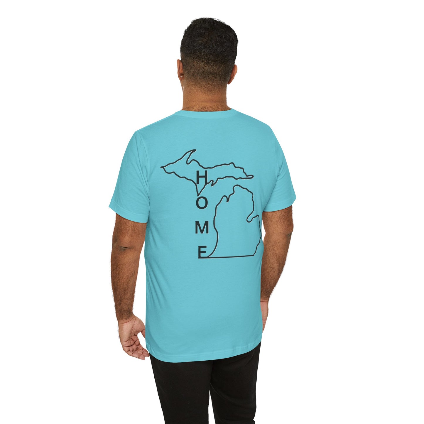 Home State Pride T-Shirt, Unisex Short Sleeve Tee, Michigan Home Shirt, Gift for Michiganders, State Outline Tee, Casual Wear