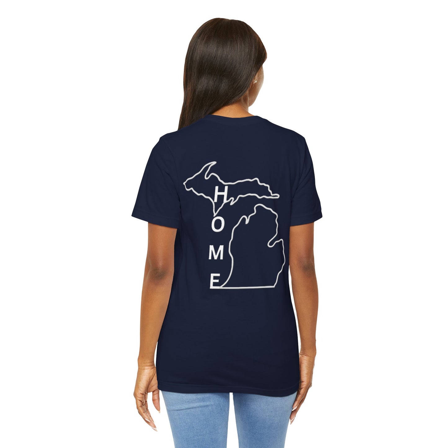 Home State Pride T-Shirt, Unisex Short Sleeve Tee, Michigan Home Shirt, Gift for Michiganders, State Outline Tee, Casual Wear