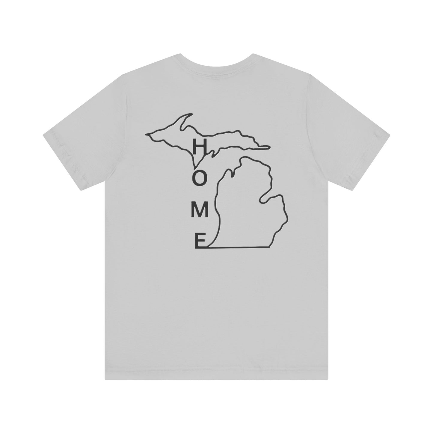 Home State Pride T-Shirt, Unisex Short Sleeve Tee, Michigan Home Shirt, Gift for Michiganders, State Outline Tee, Casual Wear