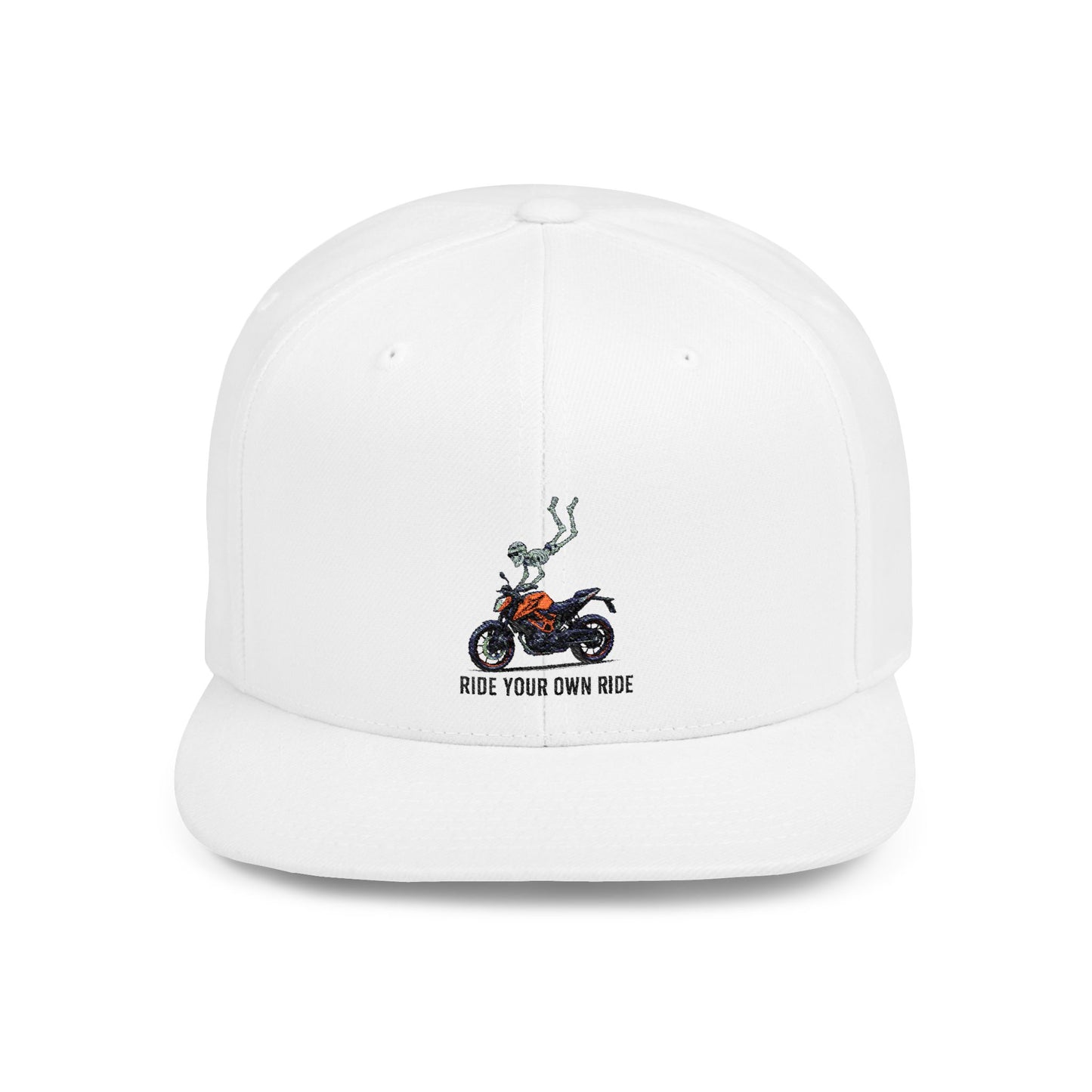 Motorcycle Ride Snapback Hat | Trendy Flat Bill Cap | Gift for Riders | Casual Outdoor Wear | Motorcycle Enthusiast Accessory