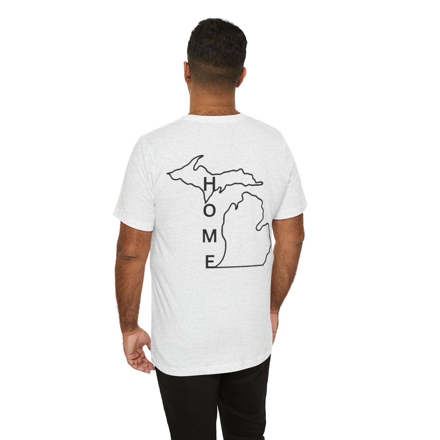 Home State Pride T-Shirt, Unisex Short Sleeve Tee, Michigan Home Shirt, Gift for Michiganders, State Outline Tee, Casual Wear