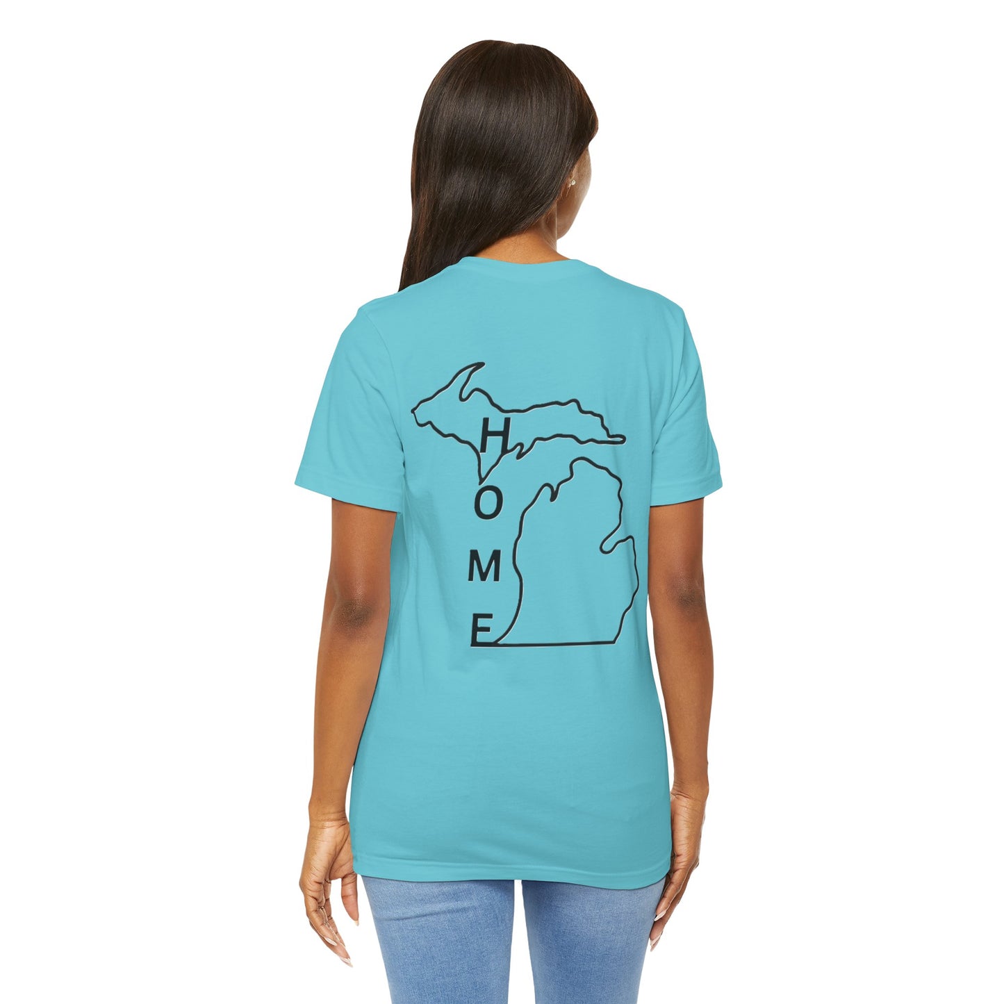 Home State Pride T-Shirt, Unisex Short Sleeve Tee, Michigan Home Shirt, Gift for Michiganders, State Outline Tee, Casual Wear
