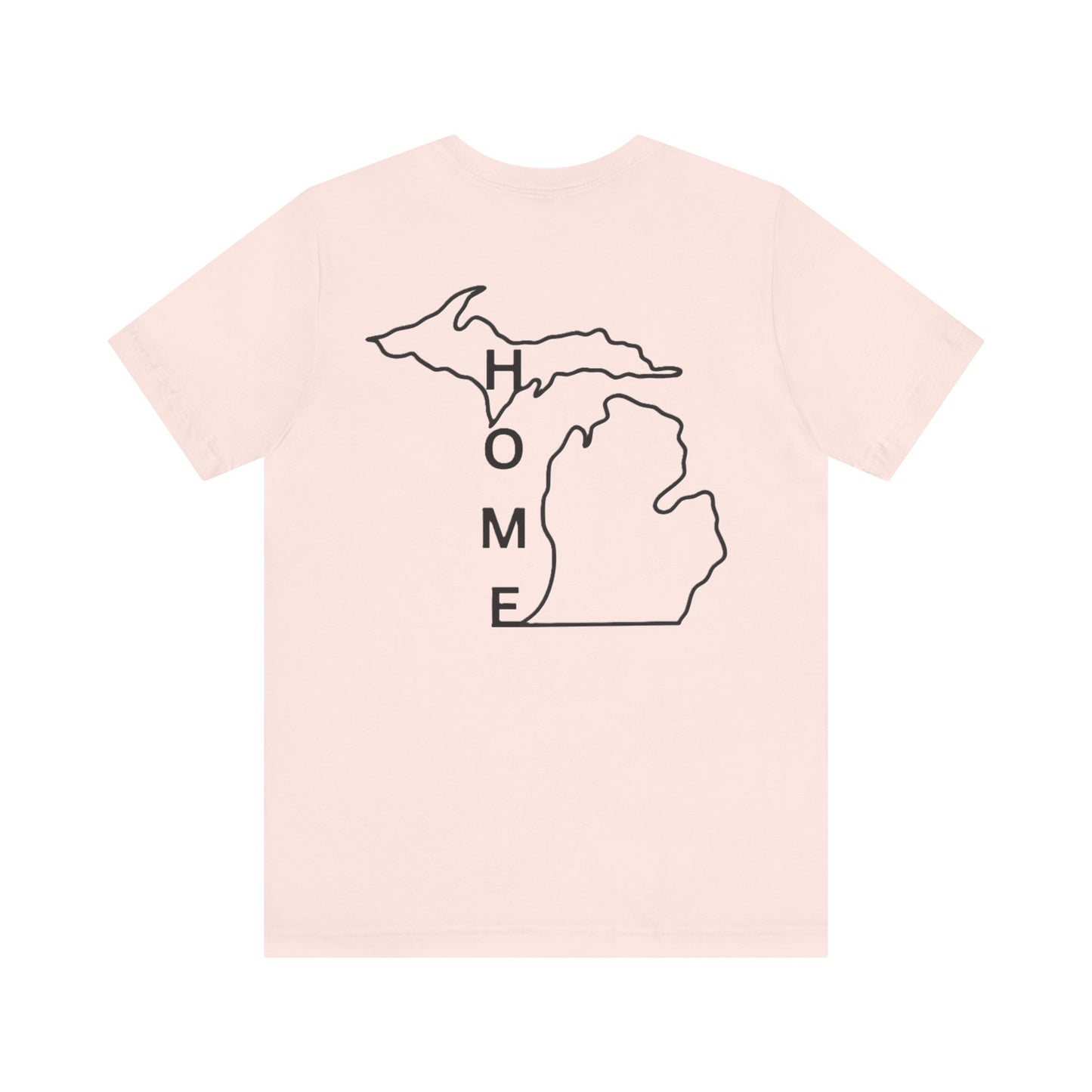 Home State Pride T-Shirt, Unisex Short Sleeve Tee, Michigan Home Shirt, Gift for Michiganders, State Outline Tee, Casual Wear