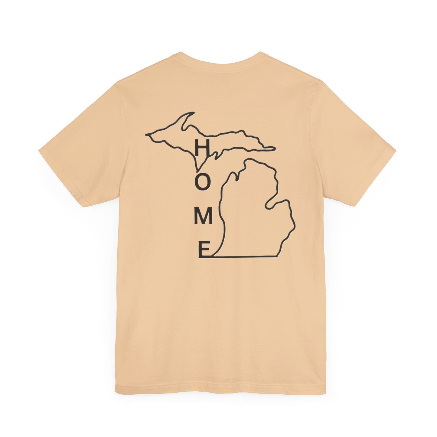 Home State Pride T-Shirt, Unisex Short Sleeve Tee, Michigan Home Shirt, Gift for Michiganders, State Outline Tee, Casual Wear