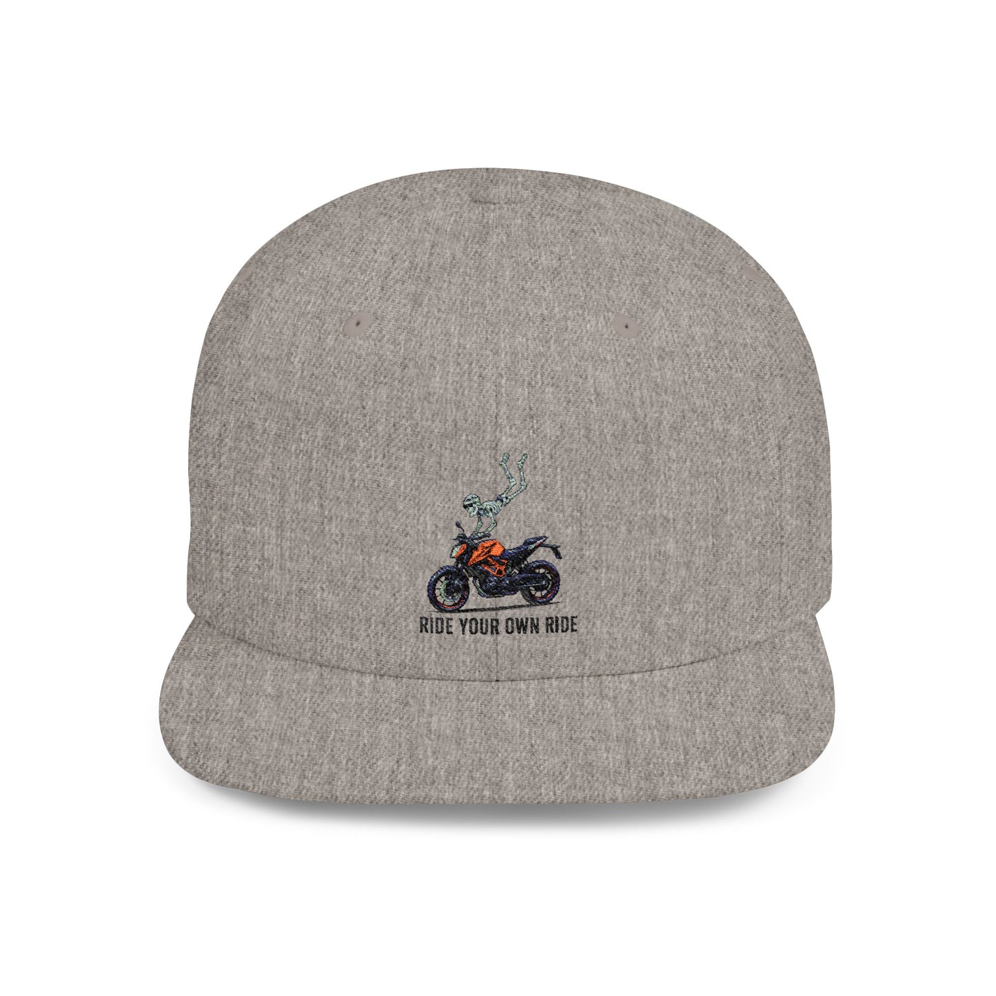 Motorcycle Ride Snapback Hat | Trendy Flat Bill Cap | Gift for Riders | Casual Outdoor Wear | Motorcycle Enthusiast Accessory