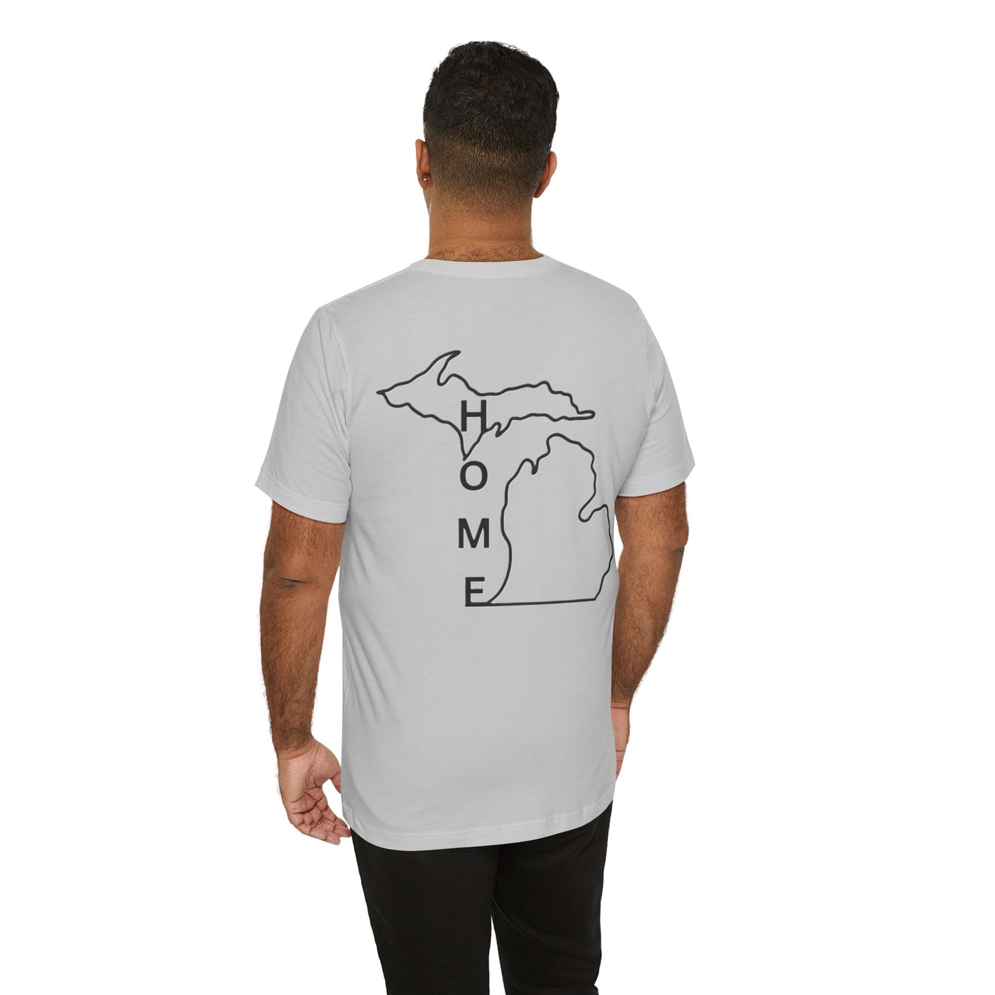 Home State Pride T-Shirt, Unisex Short Sleeve Tee, Michigan Home Shirt, Gift for Michiganders, State Outline Tee, Casual Wear