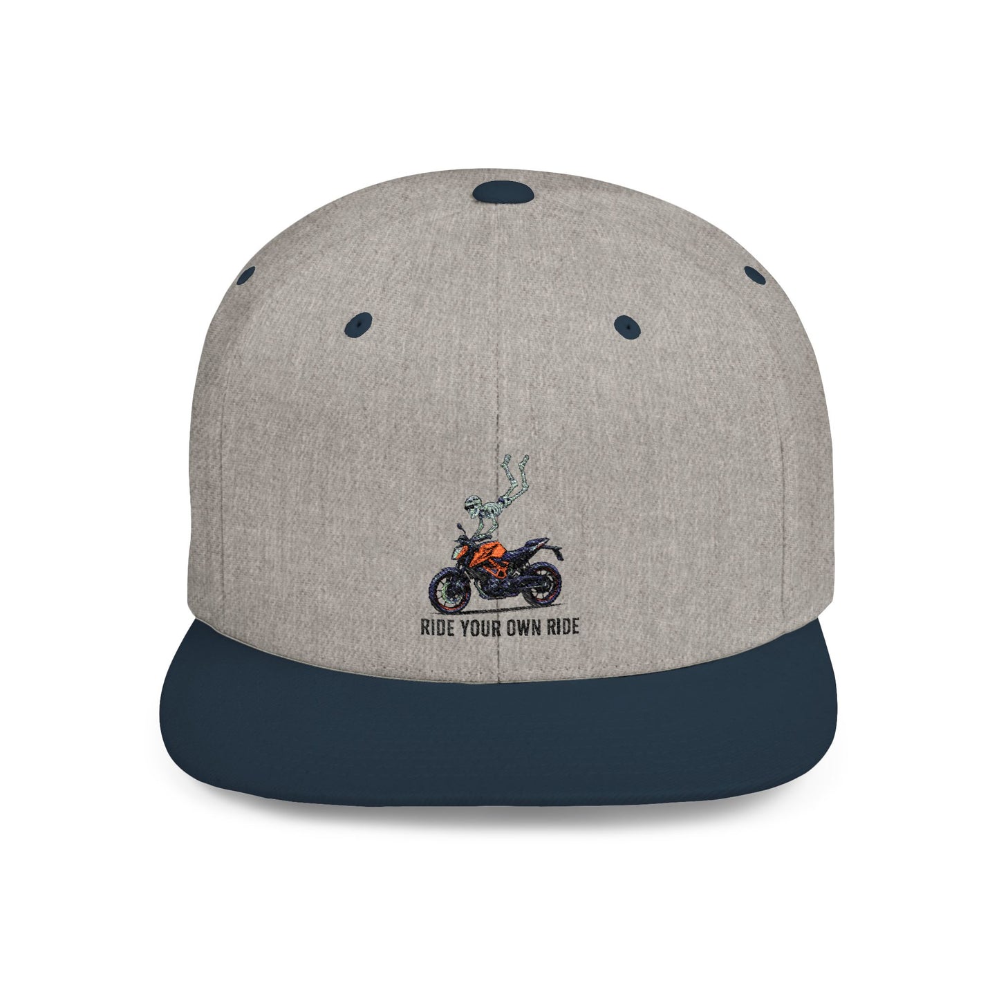 Motorcycle Ride Snapback Hat | Trendy Flat Bill Cap | Gift for Riders | Casual Outdoor Wear | Motorcycle Enthusiast Accessory