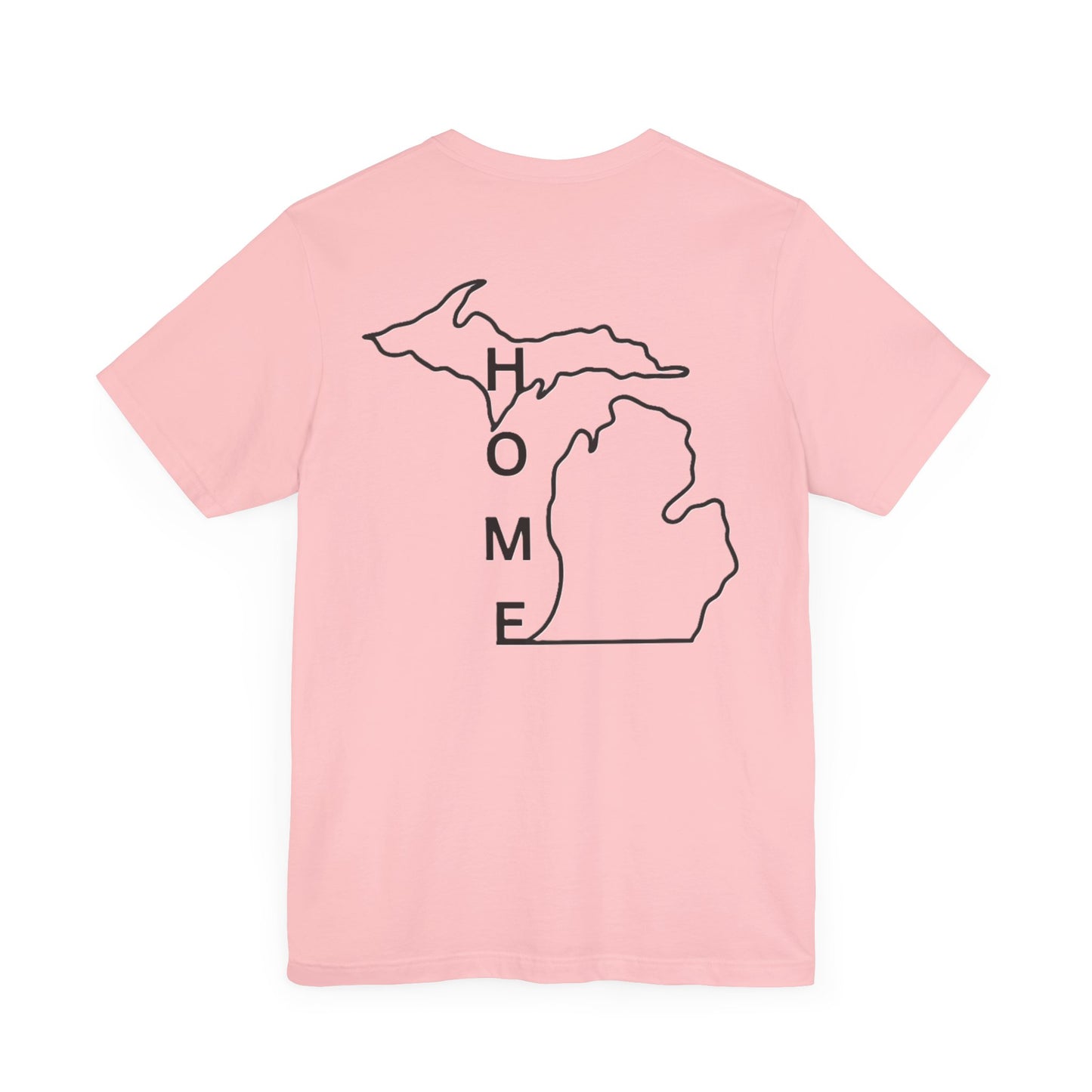 Home State Pride T-Shirt, Unisex Short Sleeve Tee, Michigan Home Shirt, Gift for Michiganders, State Outline Tee, Casual Wear