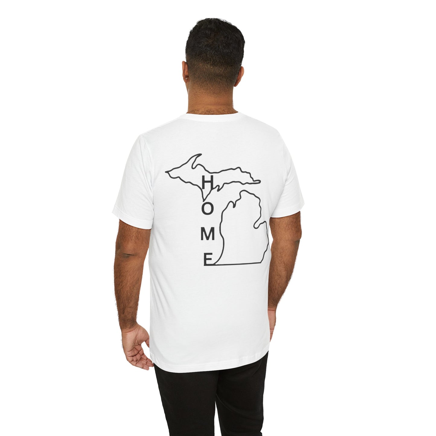 Home State Pride T-Shirt, Unisex Short Sleeve Tee, Michigan Home Shirt, Gift for Michiganders, State Outline Tee, Casual Wear
