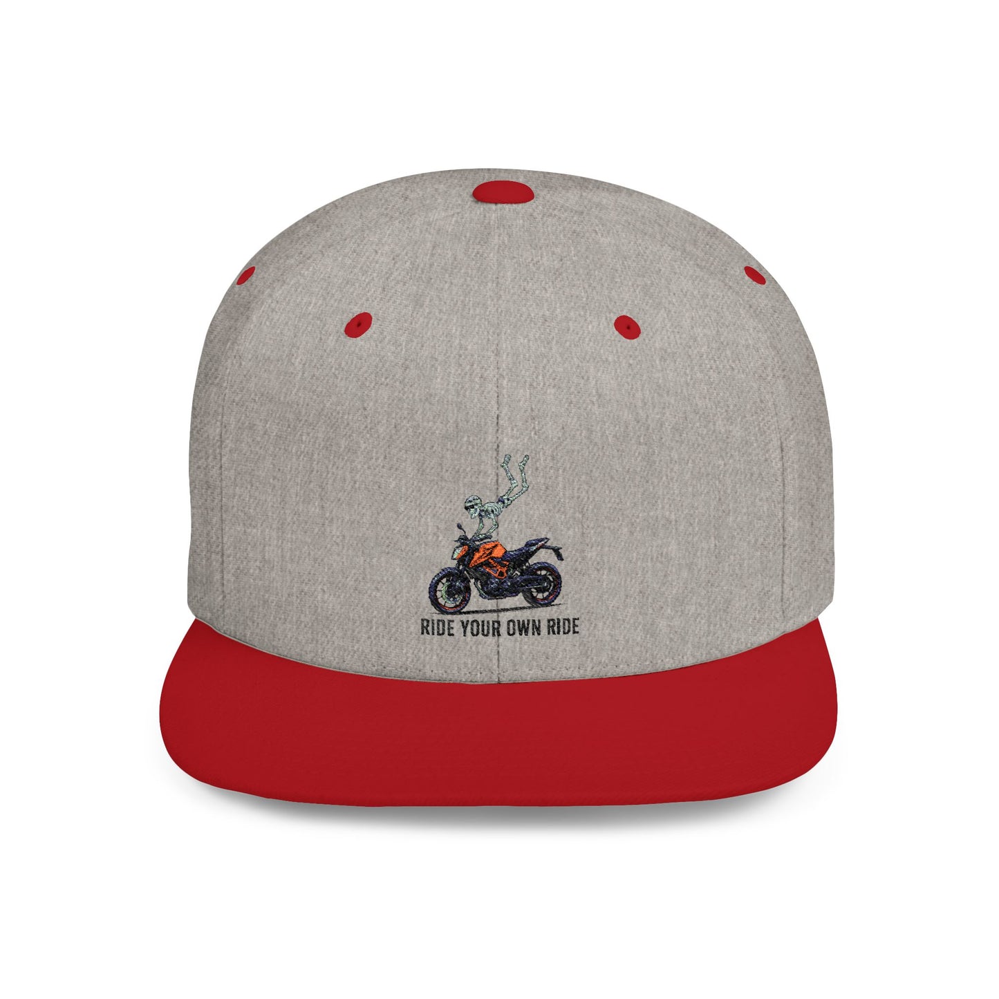 Motorcycle Ride Snapback Hat | Trendy Flat Bill Cap | Gift for Riders | Casual Outdoor Wear | Motorcycle Enthusiast Accessory