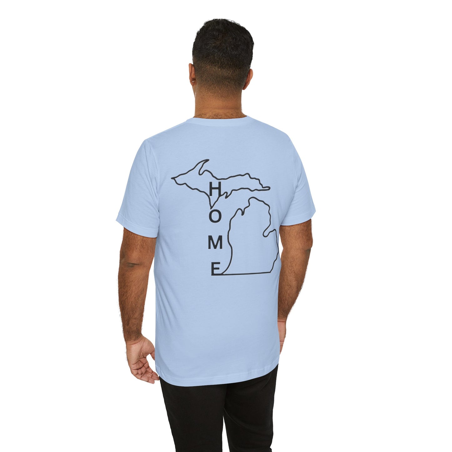 Home State Pride T-Shirt, Unisex Short Sleeve Tee, Michigan Home Shirt, Gift for Michiganders, State Outline Tee, Casual Wear