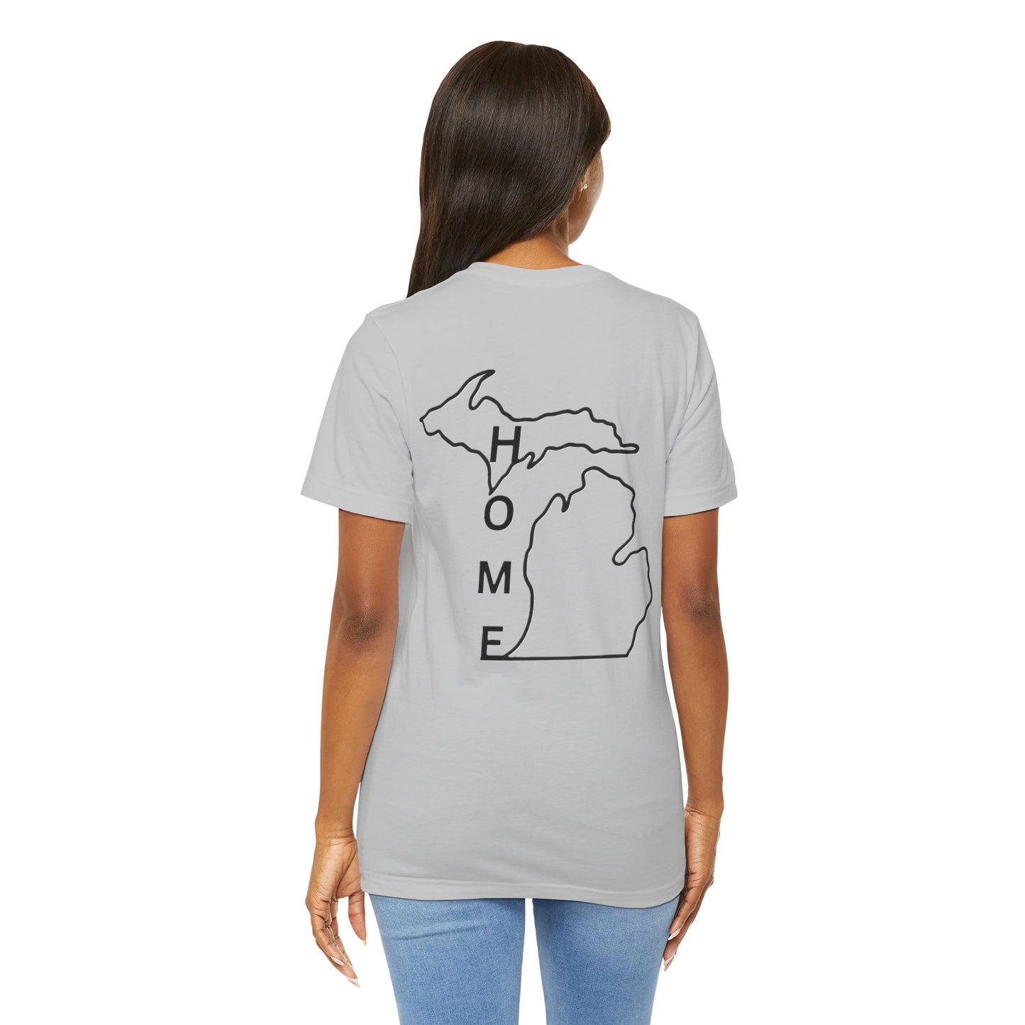 Home State Pride T-Shirt, Unisex Short Sleeve Tee, Michigan Home Shirt, Gift for Michiganders, State Outline Tee, Casual Wear