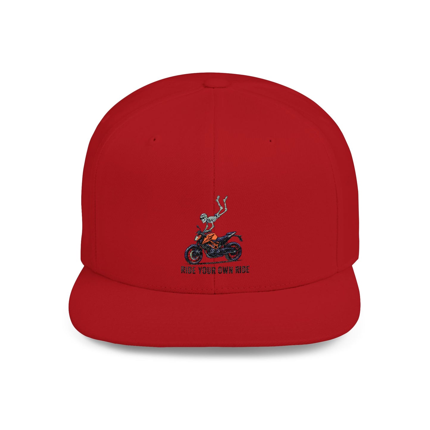 Motorcycle Ride Snapback Hat | Trendy Flat Bill Cap | Gift for Riders | Casual Outdoor Wear | Motorcycle Enthusiast Accessory