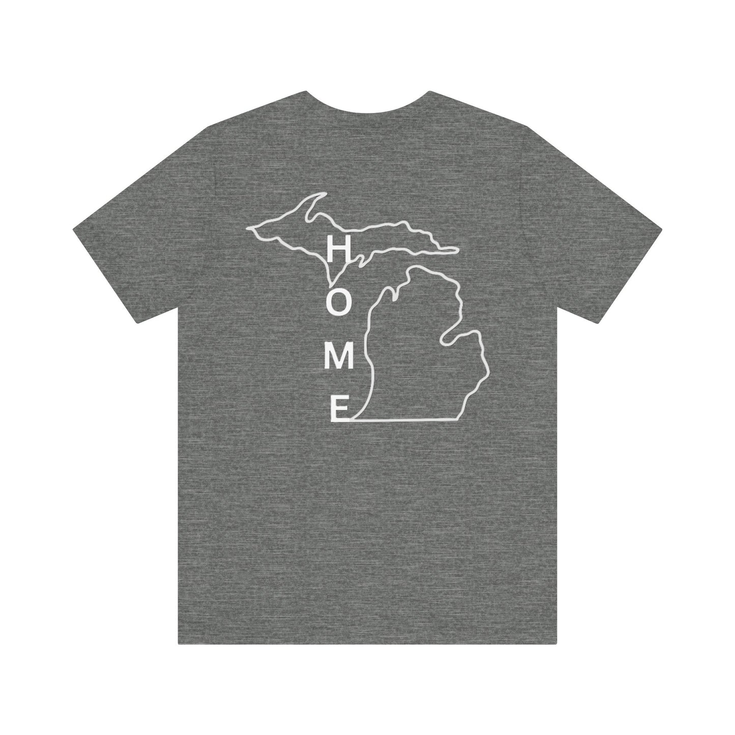 Home State Pride T-Shirt, Unisex Short Sleeve Tee, Michigan Home Shirt, Gift for Michiganders, State Outline Tee, Casual Wear