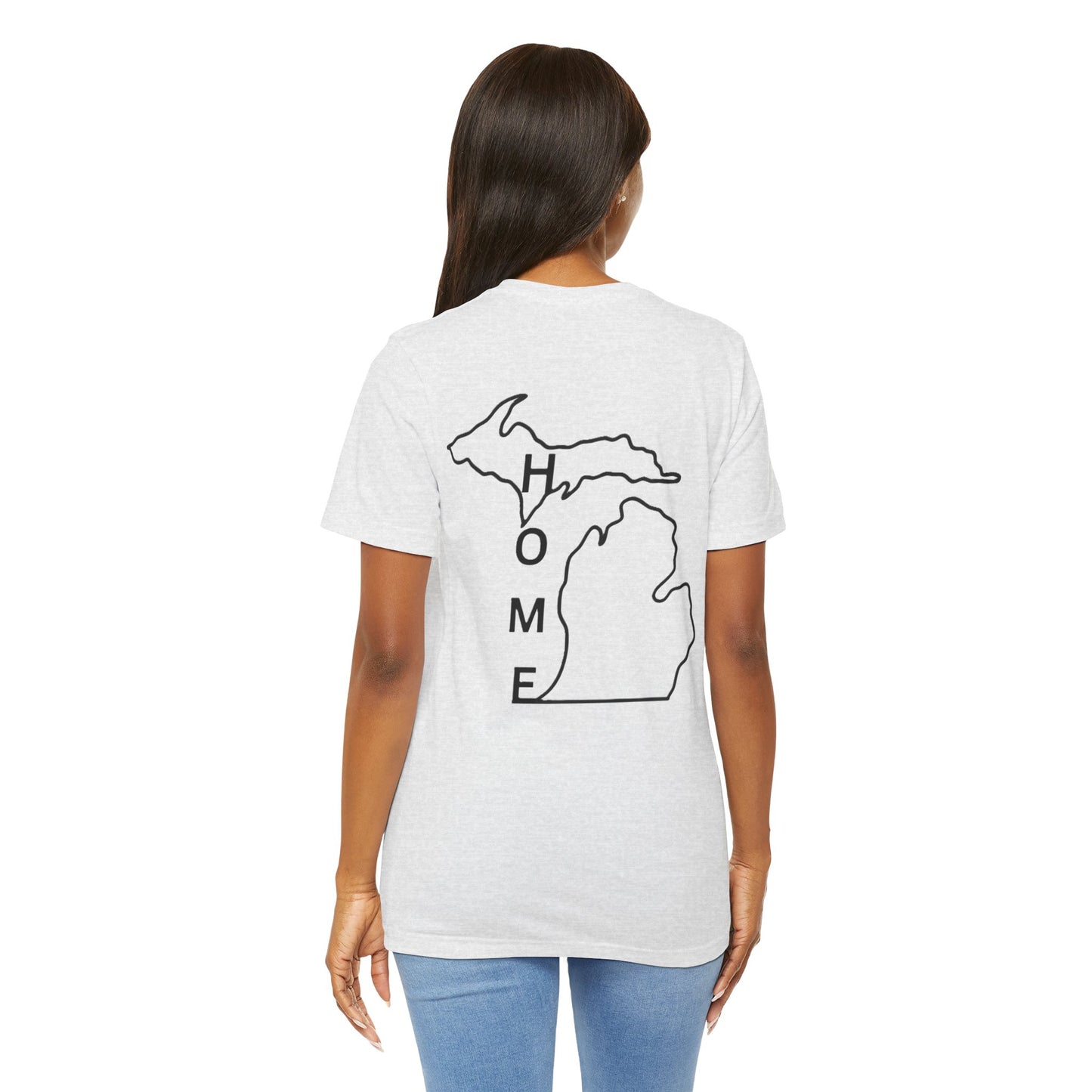 Home State Pride T-Shirt, Unisex Short Sleeve Tee, Michigan Home Shirt, Gift for Michiganders, State Outline Tee, Casual Wear