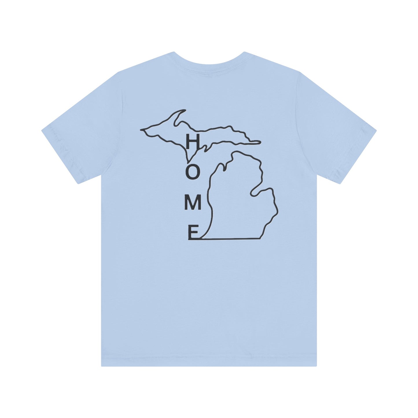 Home State Pride T-Shirt, Unisex Short Sleeve Tee, Michigan Home Shirt, Gift for Michiganders, State Outline Tee, Casual Wear
