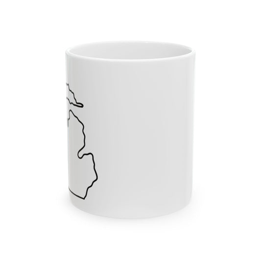 Minimalist Michigan Map Ceramic Mug | Coffee Lover Gift | Home & Kitchen Decor | Travel Souvenir | Unique Mug for Friends