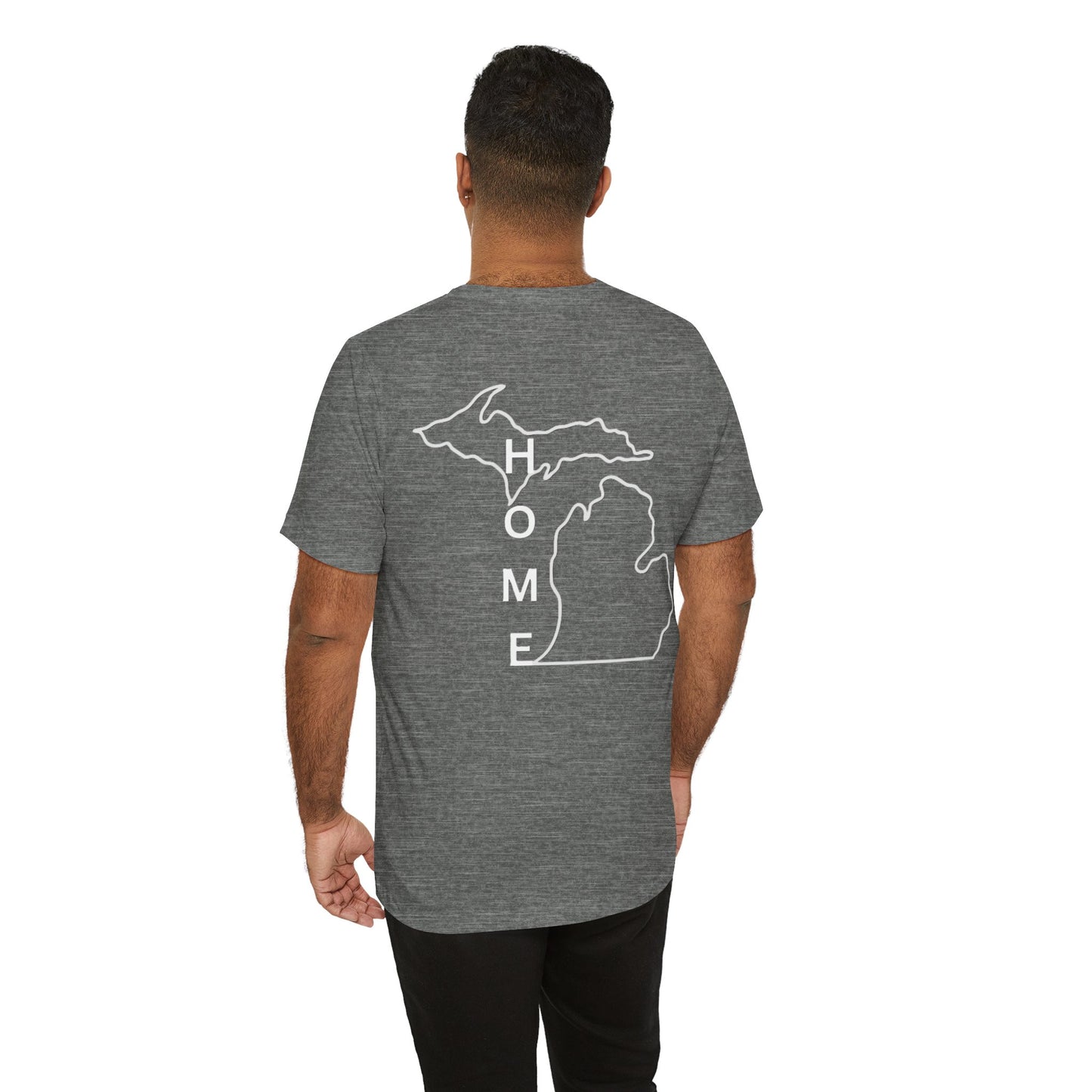 Home State Pride T-Shirt, Unisex Short Sleeve Tee, Michigan Home Shirt, Gift for Michiganders, State Outline Tee, Casual Wear