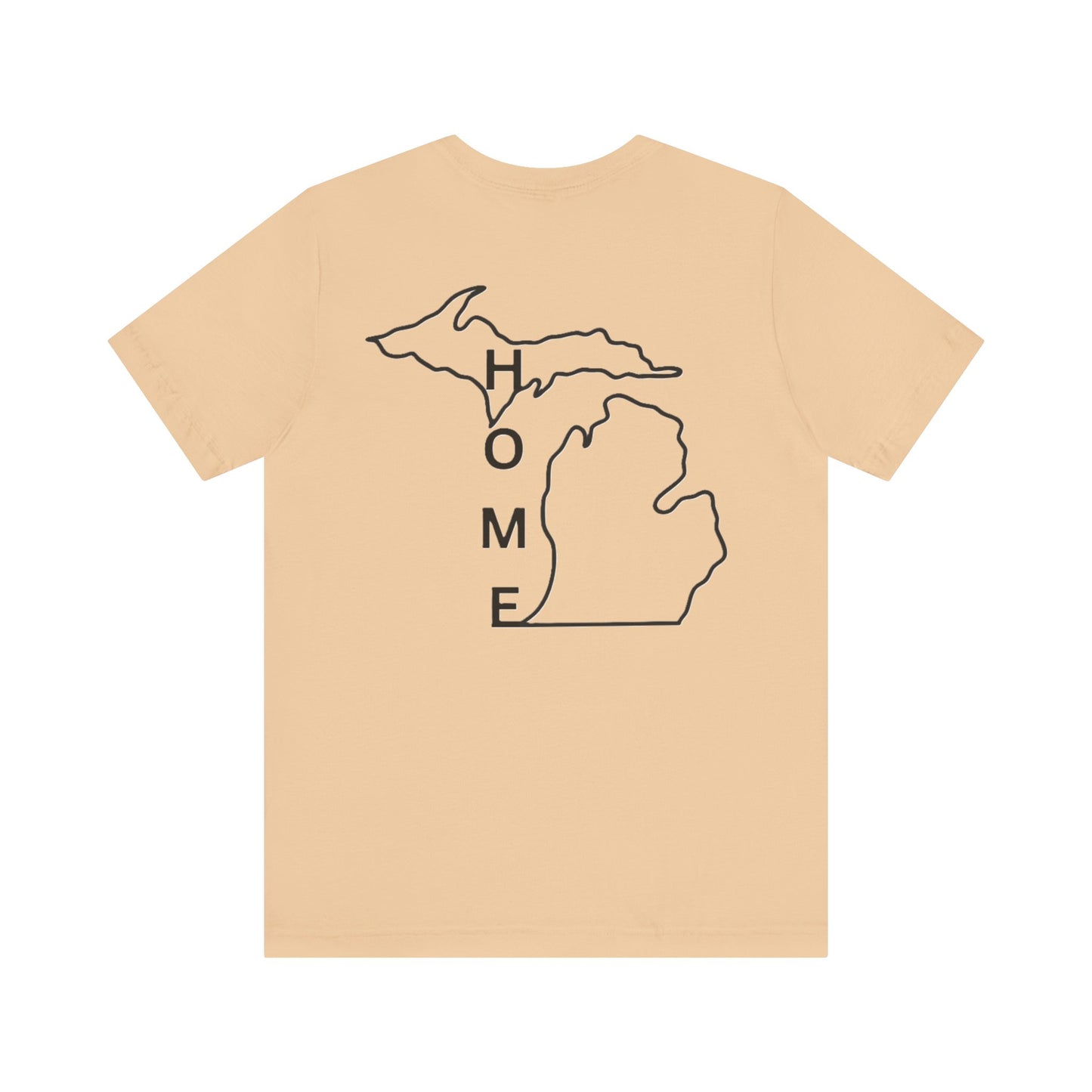 Home State Pride T-Shirt, Unisex Short Sleeve Tee, Michigan Home Shirt, Gift for Michiganders, State Outline Tee, Casual Wear