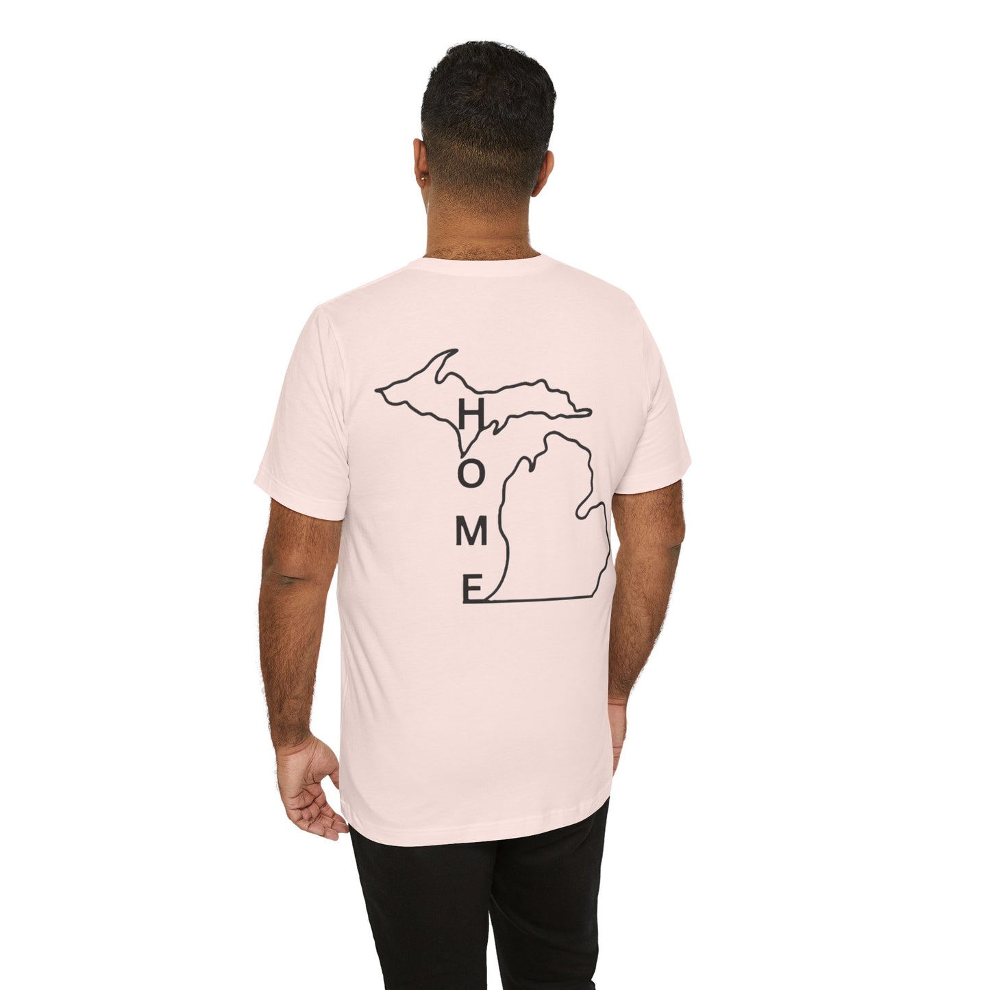 Home State Pride T-Shirt, Unisex Short Sleeve Tee, Michigan Home Shirt, Gift for Michiganders, State Outline Tee, Casual Wear