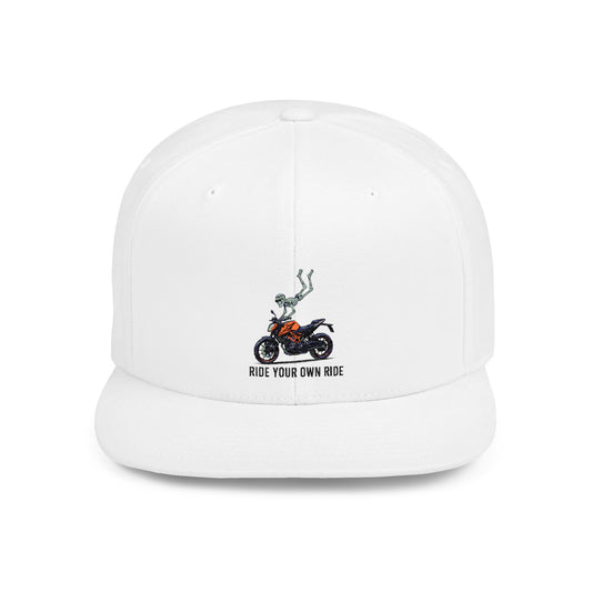 Motorcycle Ride Snapback Hat | Trendy Flat Bill Cap | Gift for Riders | Casual Outdoor Wear | Motorcycle Enthusiast Accessory