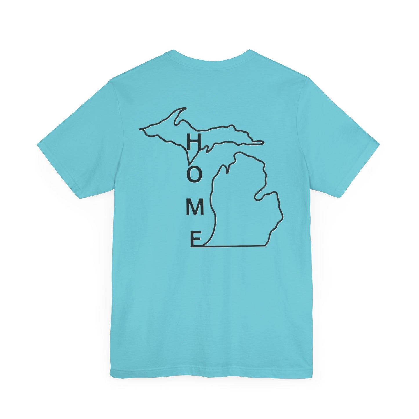 Home State Pride T-Shirt, Unisex Short Sleeve Tee, Michigan Home Shirt, Gift for Michiganders, State Outline Tee, Casual Wear