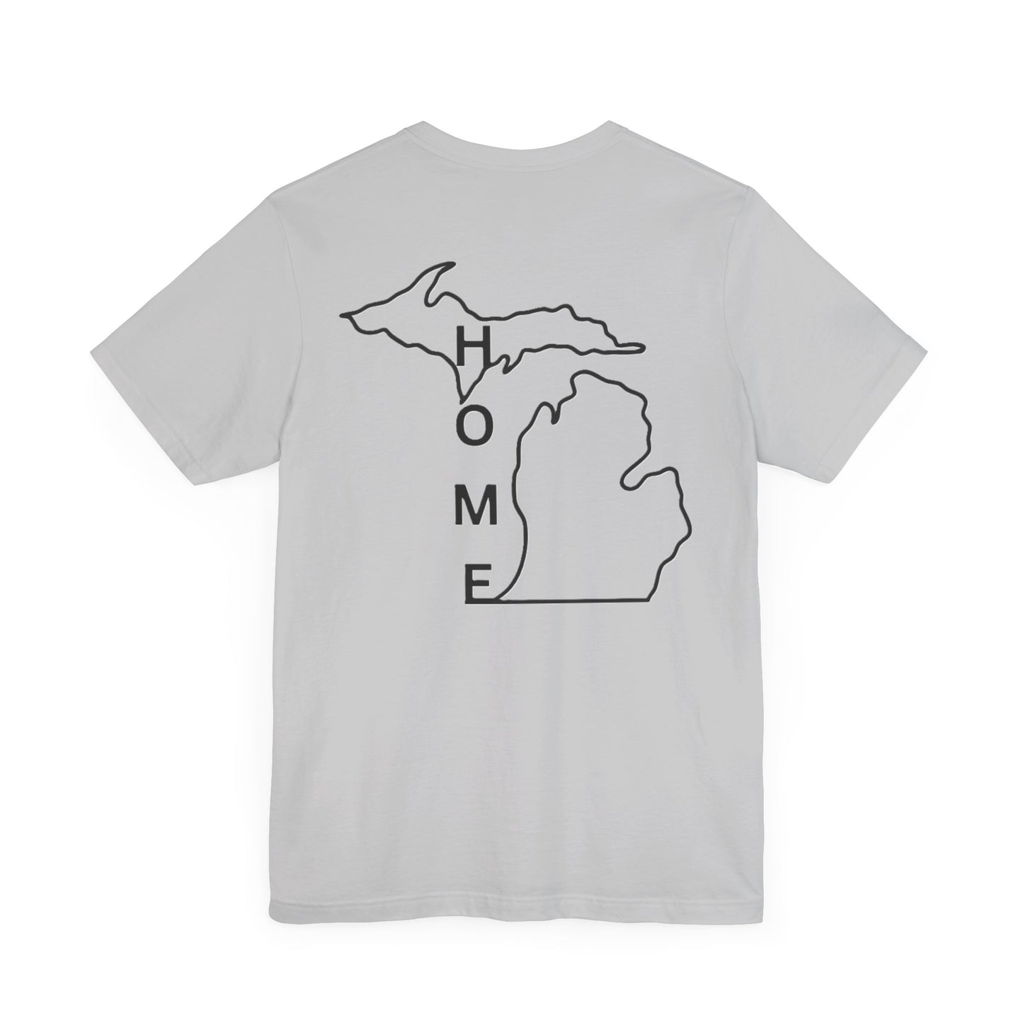 Home State Pride T-Shirt, Unisex Short Sleeve Tee, Michigan Home Shirt, Gift for Michiganders, State Outline Tee, Casual Wear